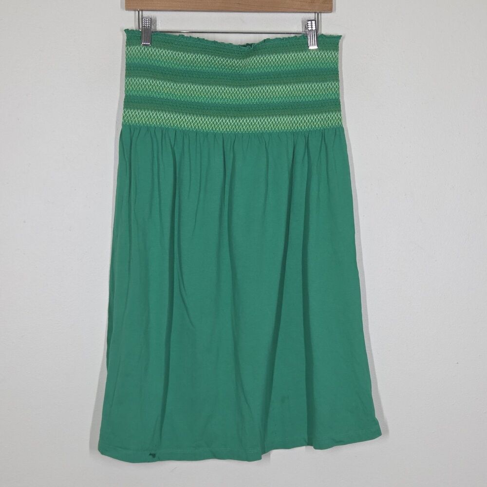 Old Navy 00s Green Smocked Strapless Tube Mini Dress M Beach Mcbling Preppy Boho